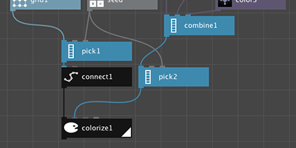 Screenshot of the node-based GUI